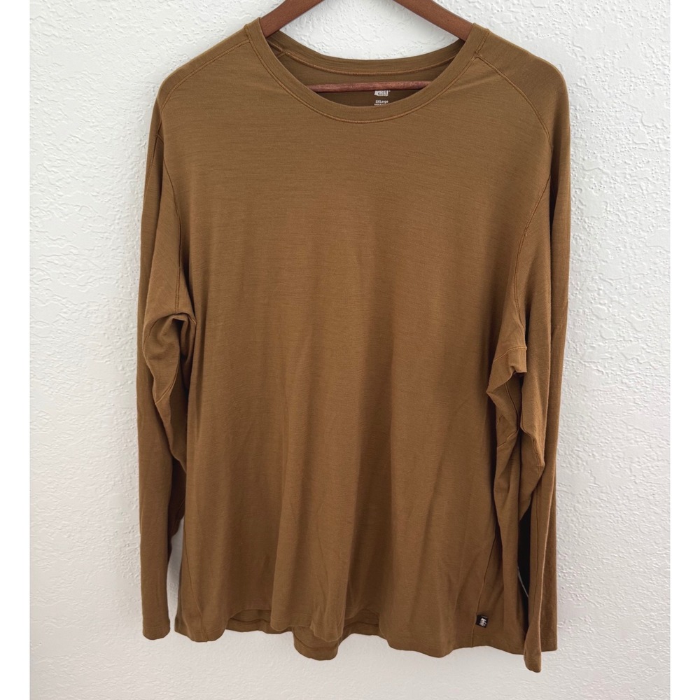 REI Co-op Merino 185 Long-Sleeve Crew Base Layer Shirt Top Men's Size 3XL Brown
